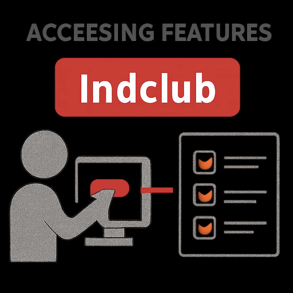 An informative diagram detailing the features of accessing Indclub.