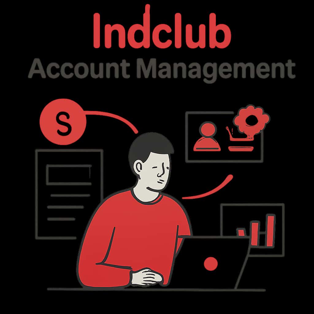 An educational diagram about Indclub account management processes.
