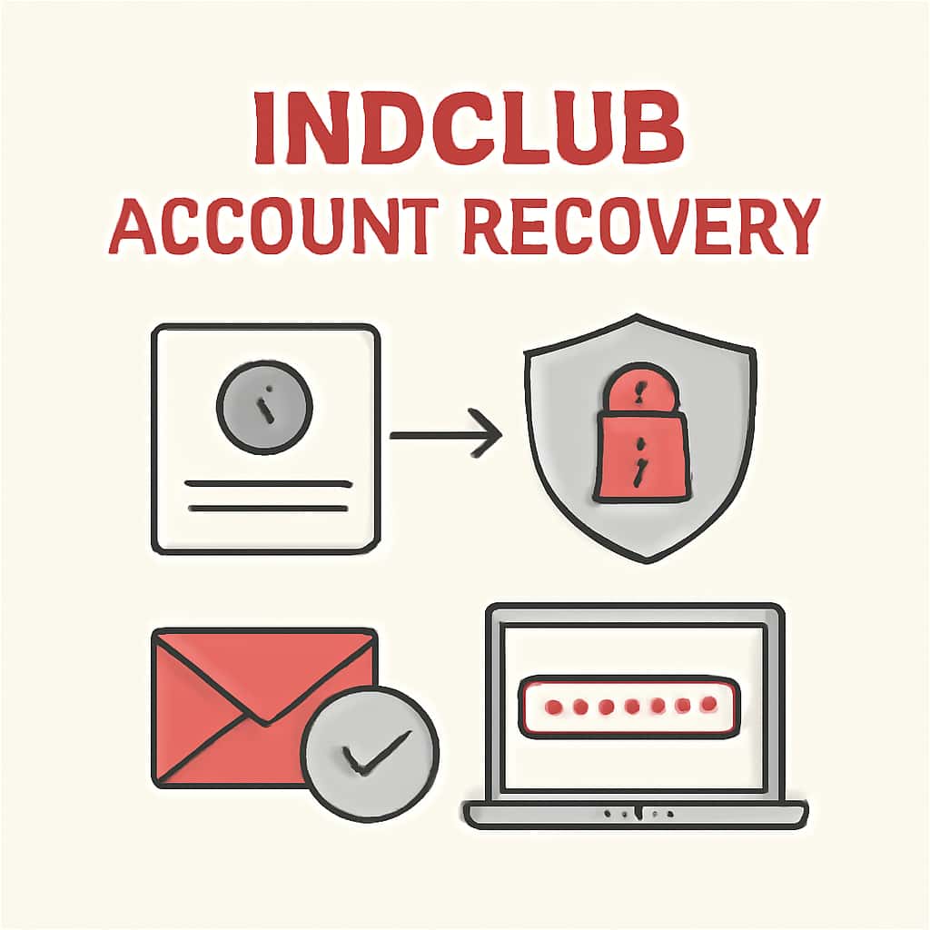 Diagram showing steps involved in Indclub account recovery.