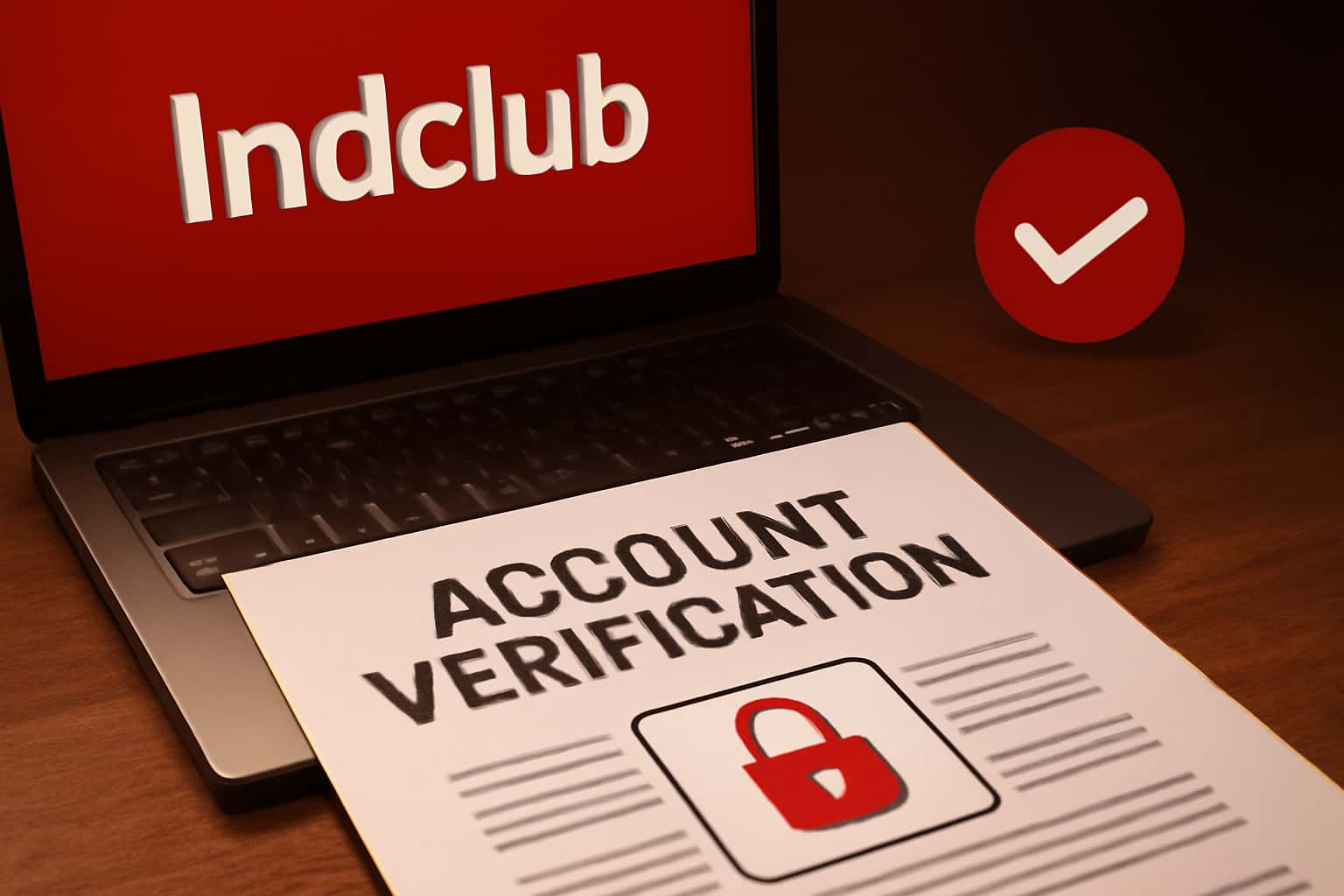 An informative illustration depicting the Indclub account verification process in a secure digital environment.