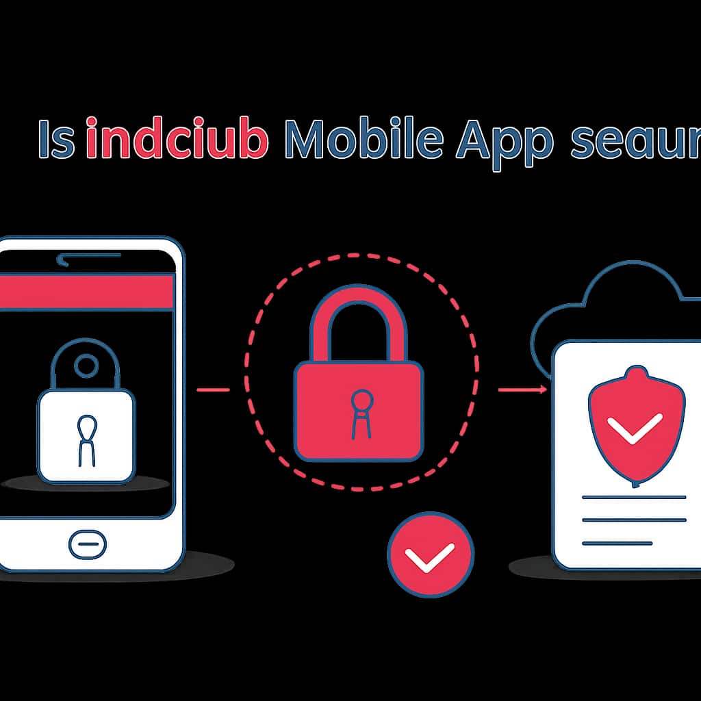A diagram illustrating the security measures of the Indclub mobile app.
