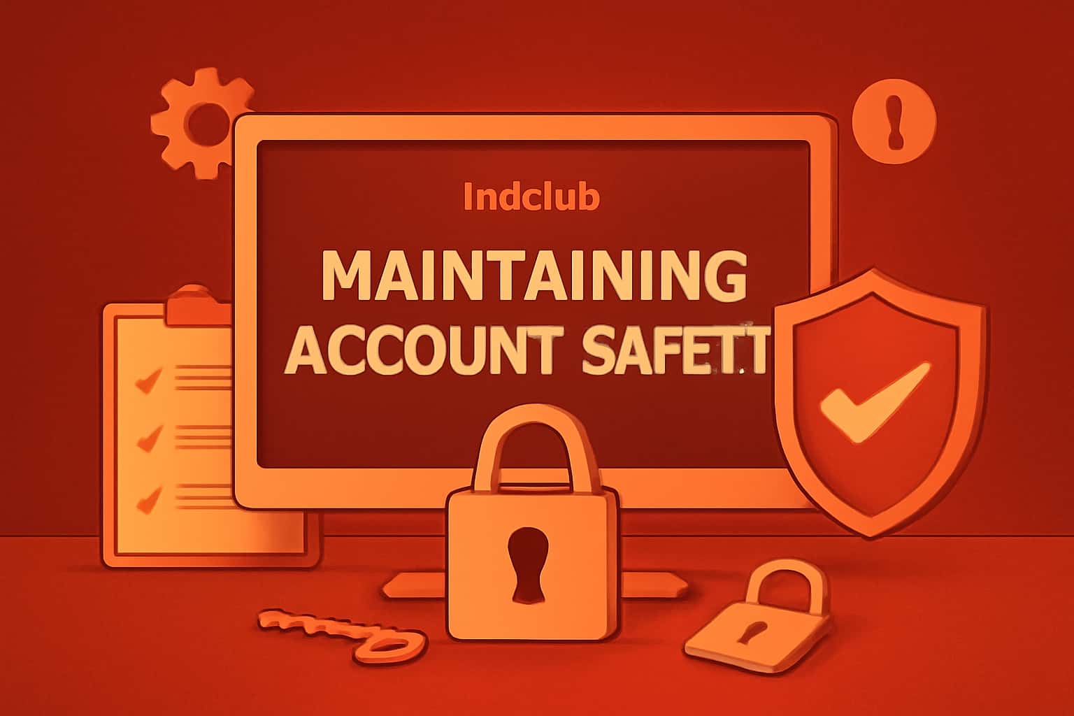 An informative representation of maintaining account safety with the text 'Indclub' prominently displayed.
