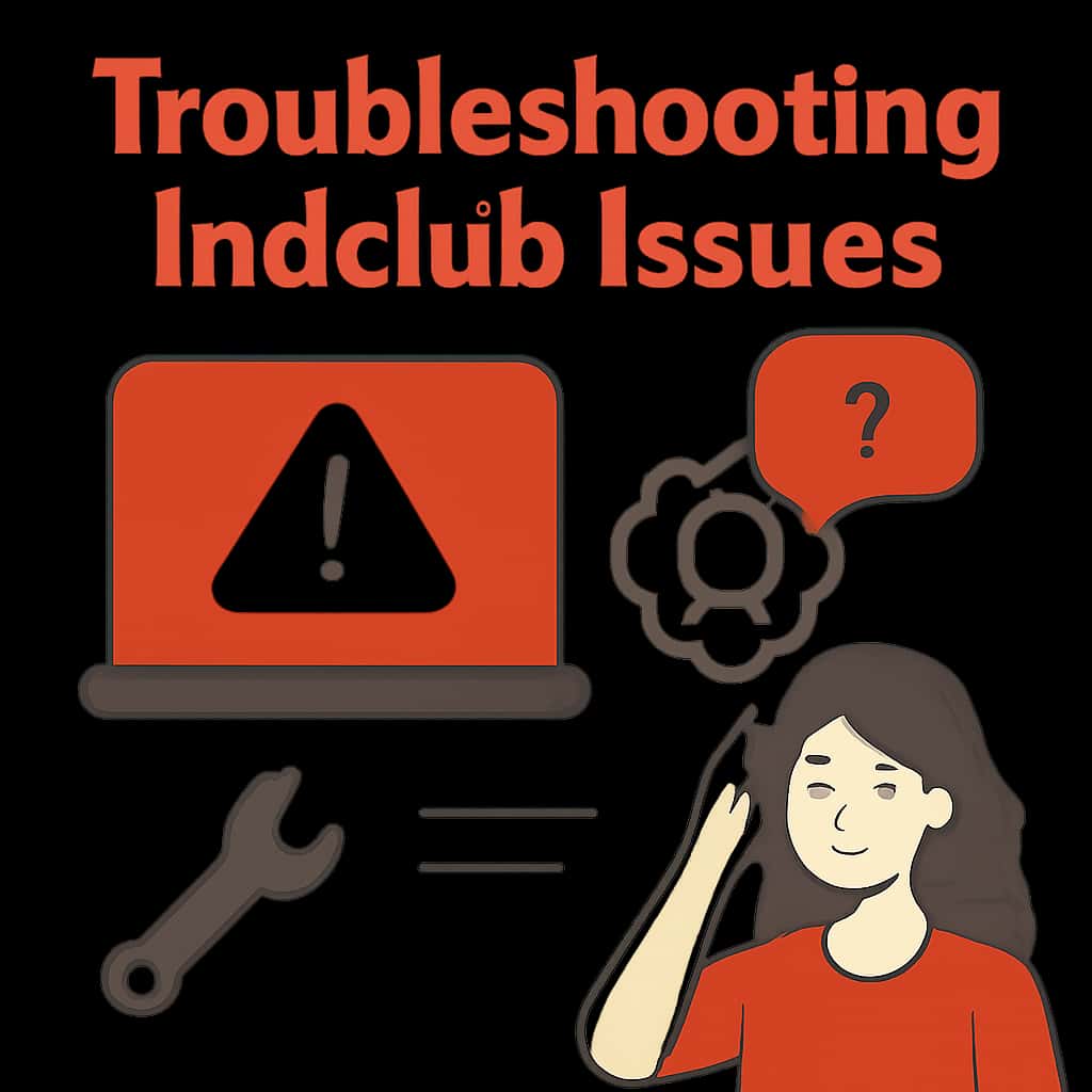 An educational diagram illustrating troubleshooting processes for Indclub.