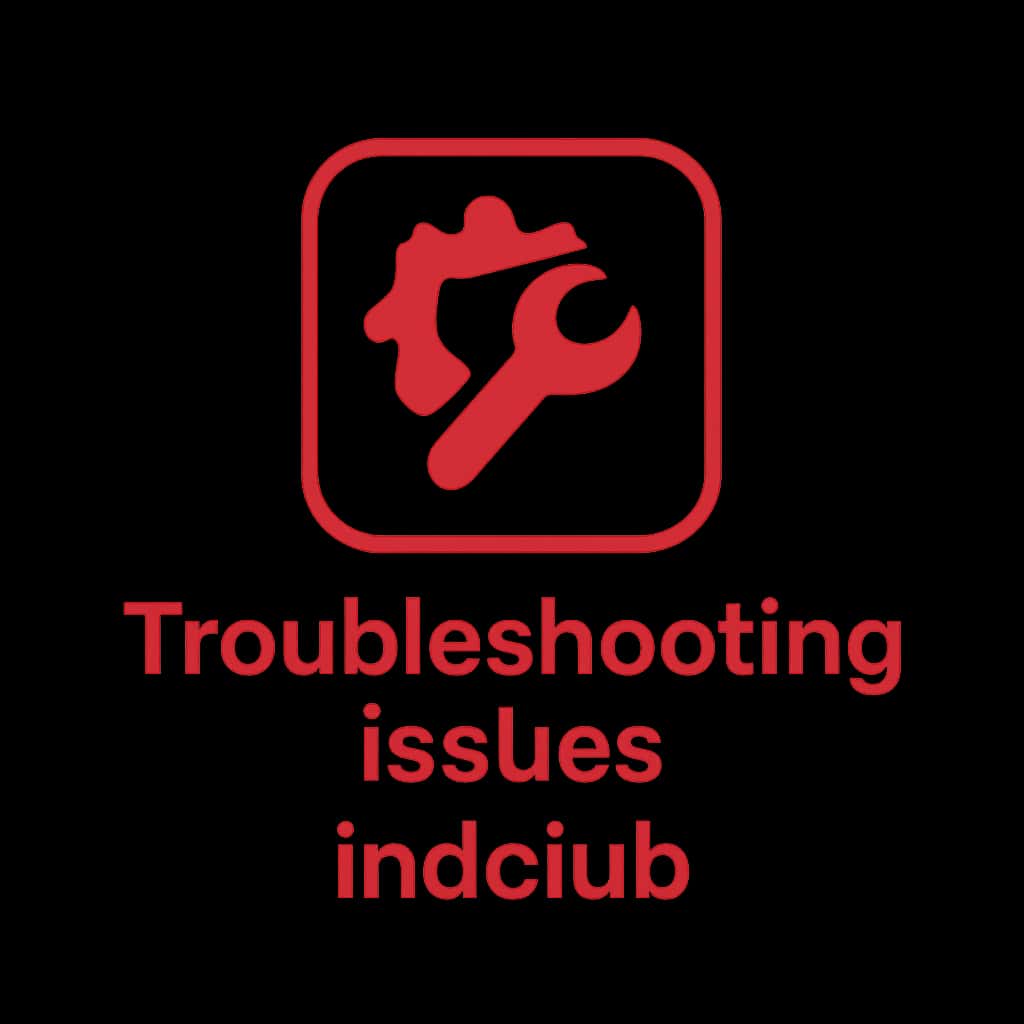 A minimalistic badge representing Indclub troubleshooting guidance.