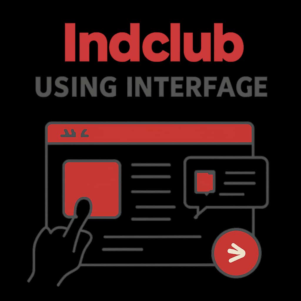 An educational diagram illustrating core features of the Indclub interface.
